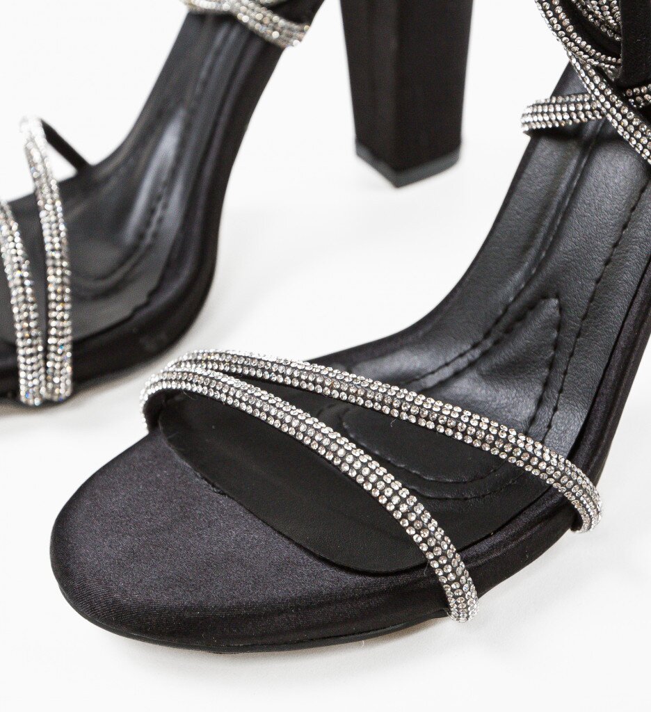 Wow Shoes Сандали на ток Leleren Черни