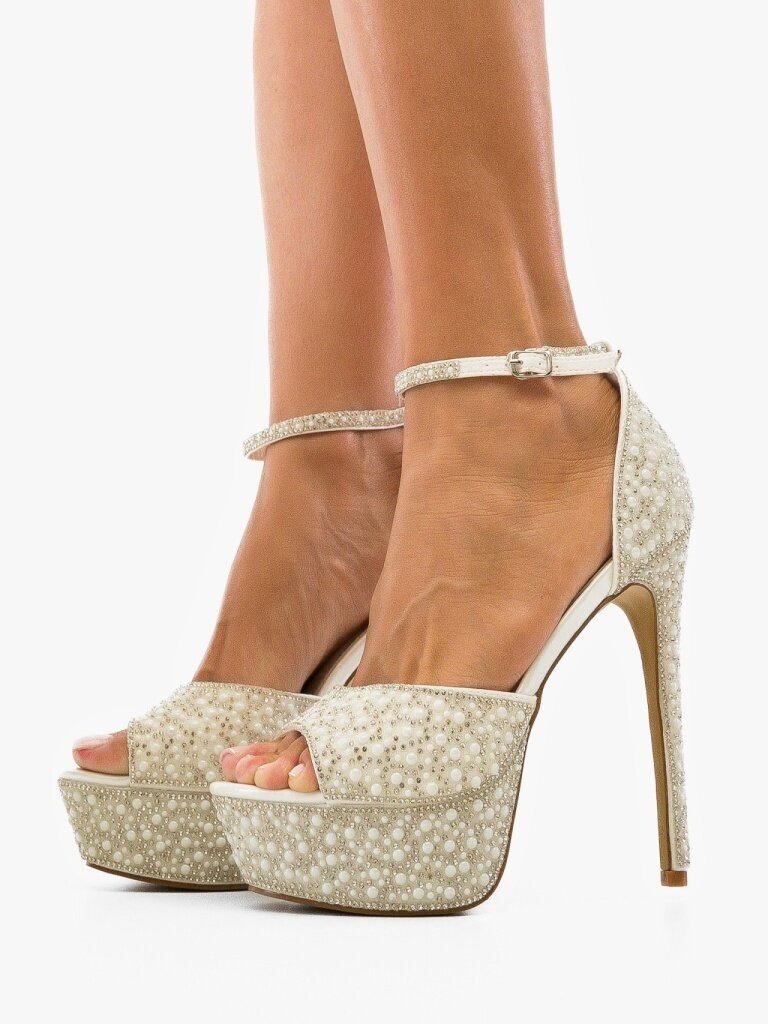 Wow Shoes Сандали на ток Roling Бели