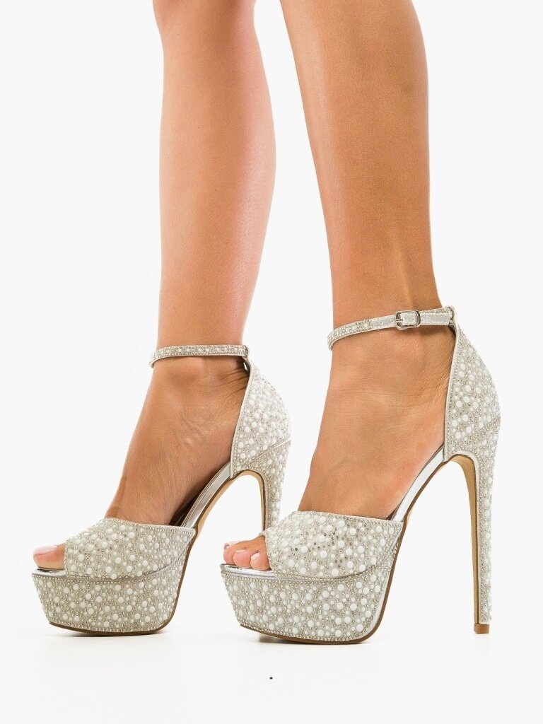 Wow Shoes Сандали на ток Roling Сребърни