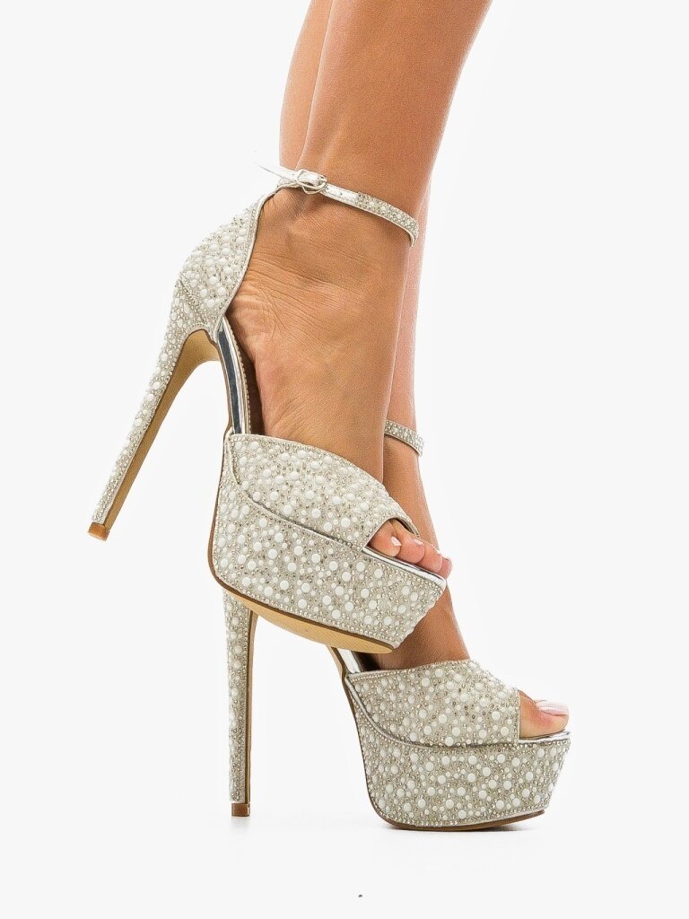 Wow Shoes Сандали на ток Roling Сребърни