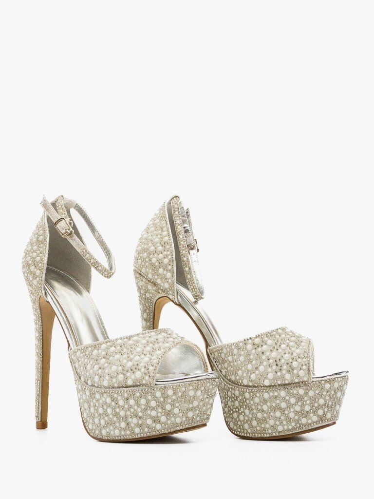 Wow Shoes Сандали на ток Roling Сребърни