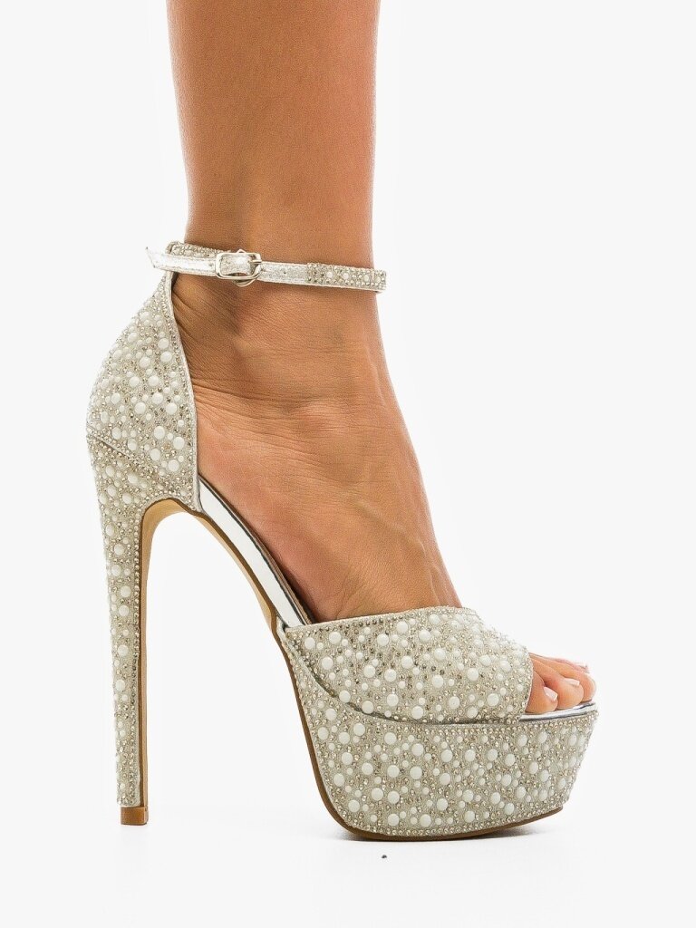 Wow Shoes Сандали на ток Roling Сребърни