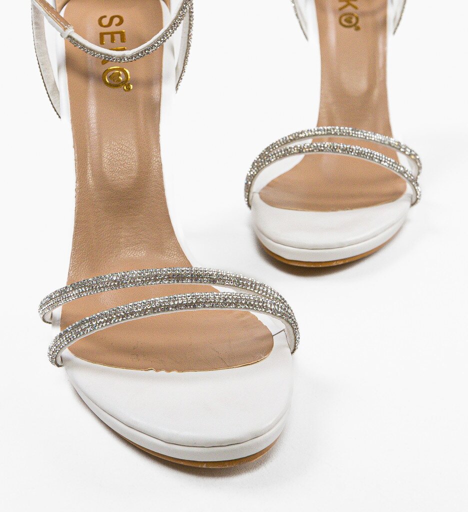 Wow Shoes Сандали на ток Senay Бели
