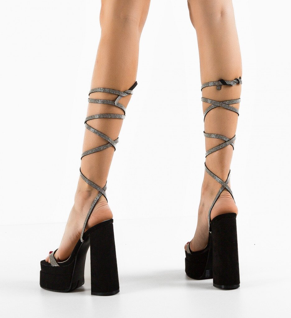 Wow Shoes Сандали на ток Strap Черни