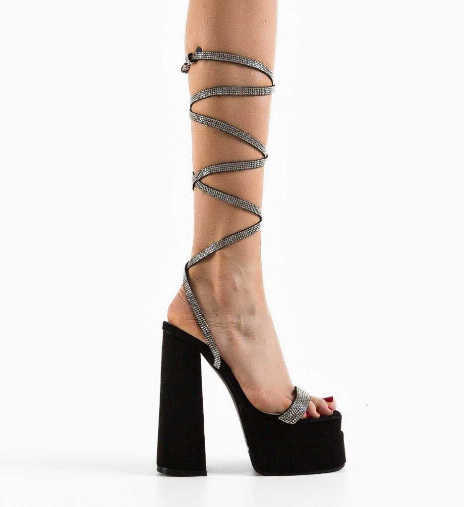 Wow Shoes Сандали на ток Strap Черни
