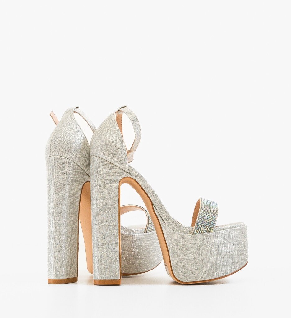 Wow Shoes Сандали на ток Valenby Сребърни